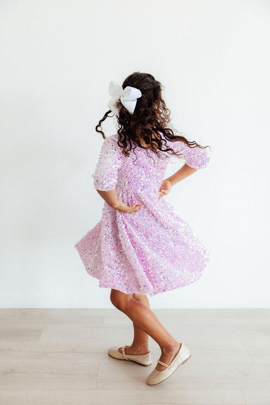 Lilac Velvet Sequin Dress
