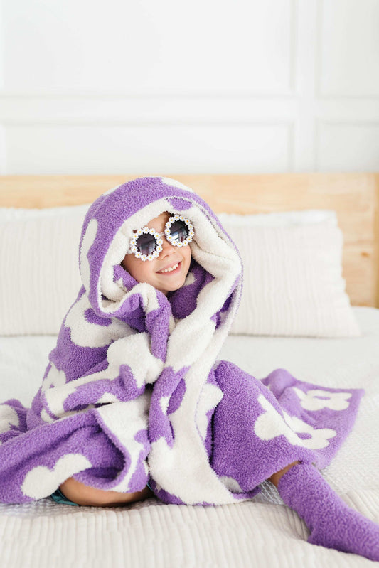 Lilac/Coconut Flower Cozy Blanket - Mila & Rose ® - Flyclothing LLC