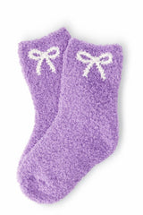 Lilac/Coconut Bow Cozy Socks - Mila & Rose ® - Flyclothing LLC