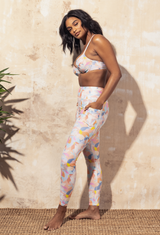 Lily - Side Pocket Swim Legging - Bleached Honeysuckle