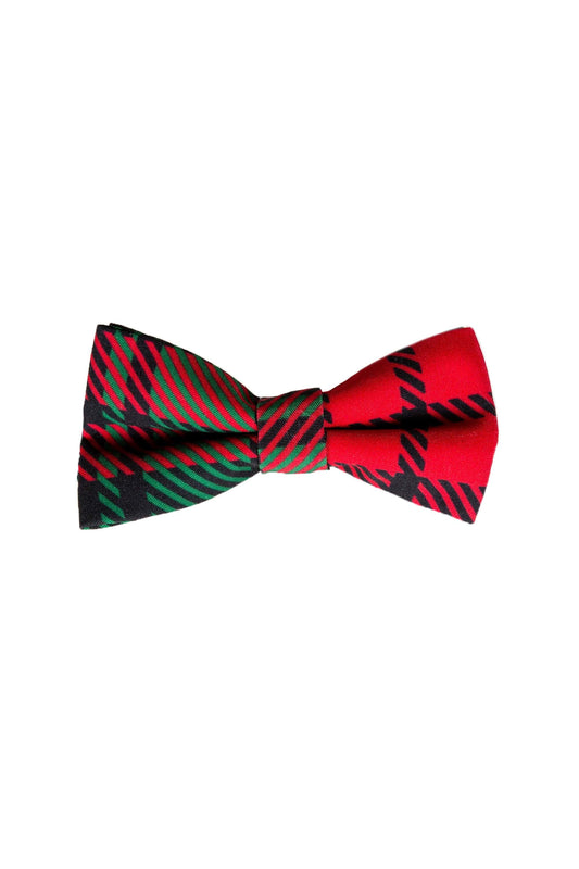 The Lincoln Log Love Daddy | Red And Green Christmas Plaid Bow Tie - Shinesty