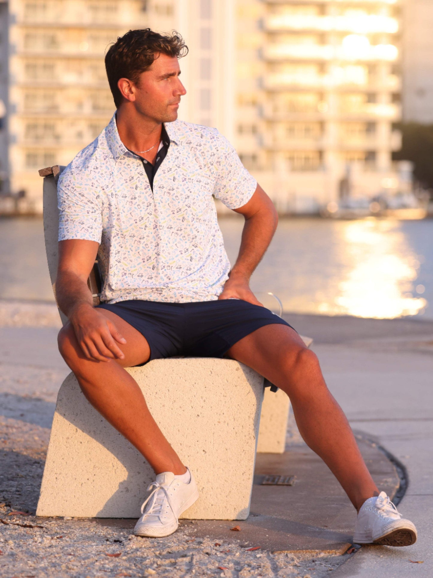 Links Print Polo - White Water Life - Flyclothing LLC