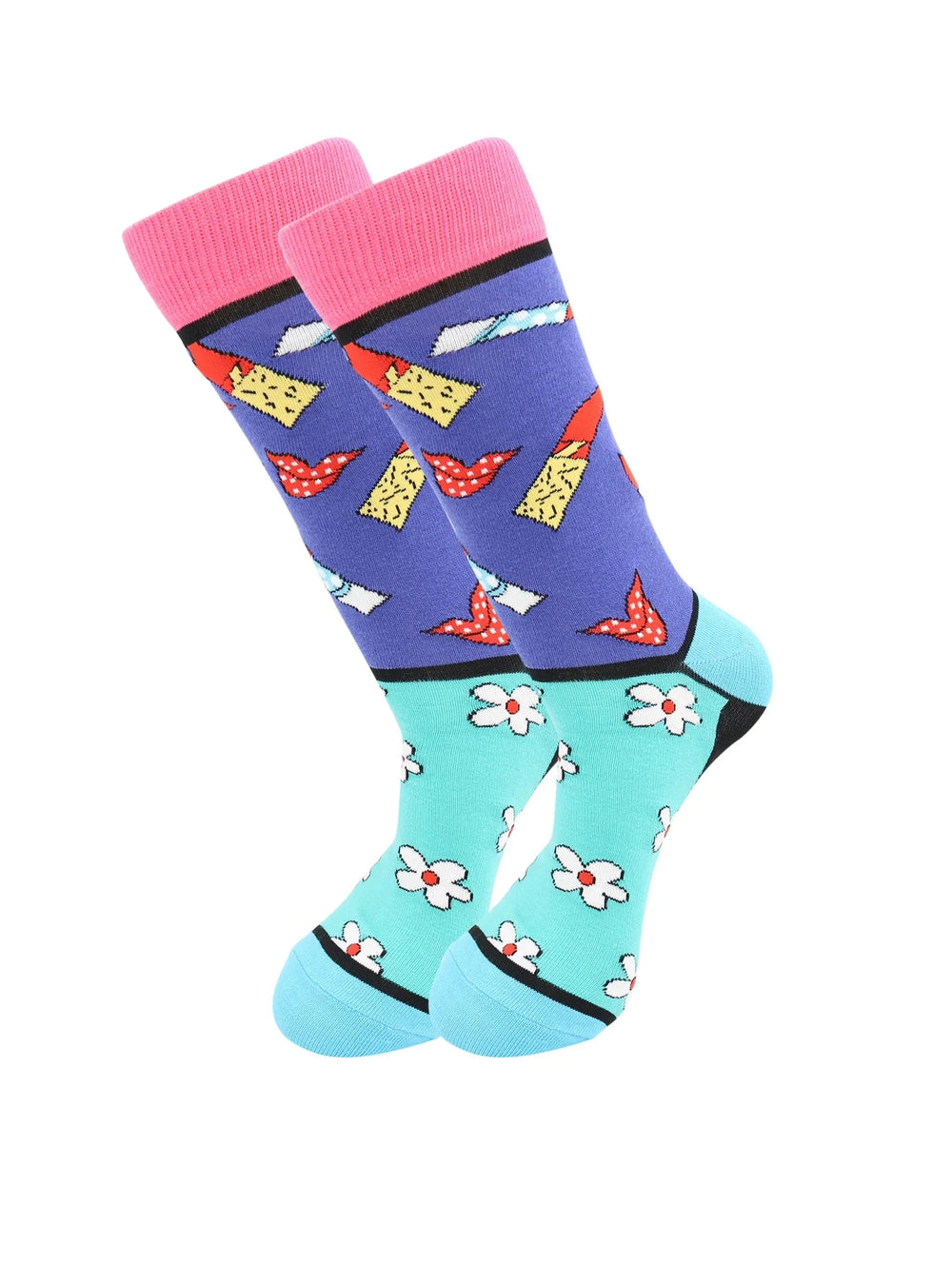 Lipstick and Flowers Socks - Comfy Cotton for Men & Women - Real Sic - Flyclothing LLC