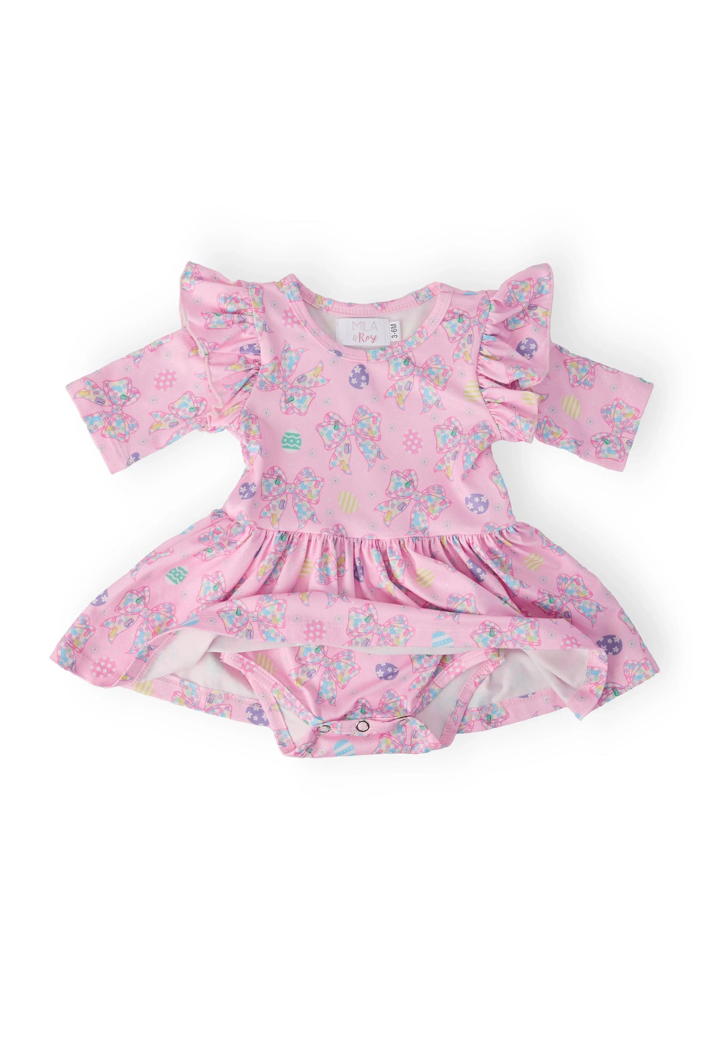 Little Bow Peeps 3/4 Sleeve Twirl Flutter Bodysuit - Mila & Rose ® - Flyclothing LLC