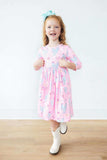 Little Miss Chickie 3/4 Sleeve Pocket Twirl Dress - Mila & Rose ® - Flyclothing LLC
