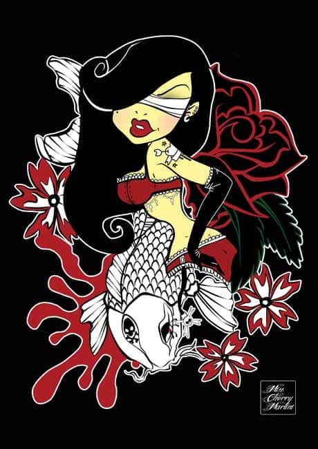 Black Market Art Company Little Miss Koi Print