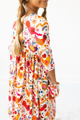 Little Red Hen 3/4 Sleeve Pocket Twirl Dress - Mila & Rose ® - Flyclothing LLC