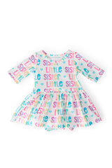 Little Sister 3/4 Sleeve Twirl Bodysuit