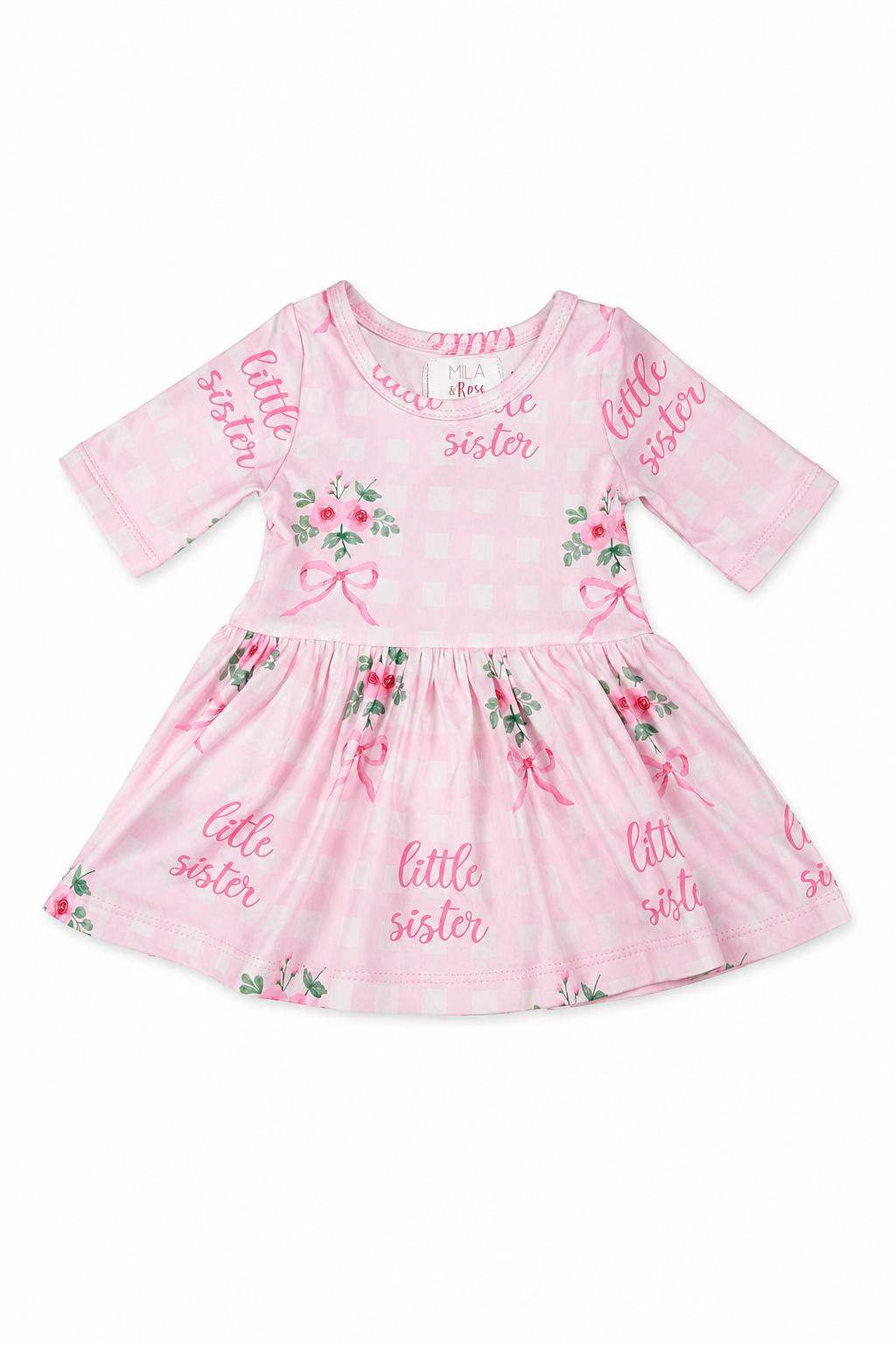 Little Sister Floral 3/4 Twirl Bodysuit - Mila & Rose ® - Flyclothing LLC