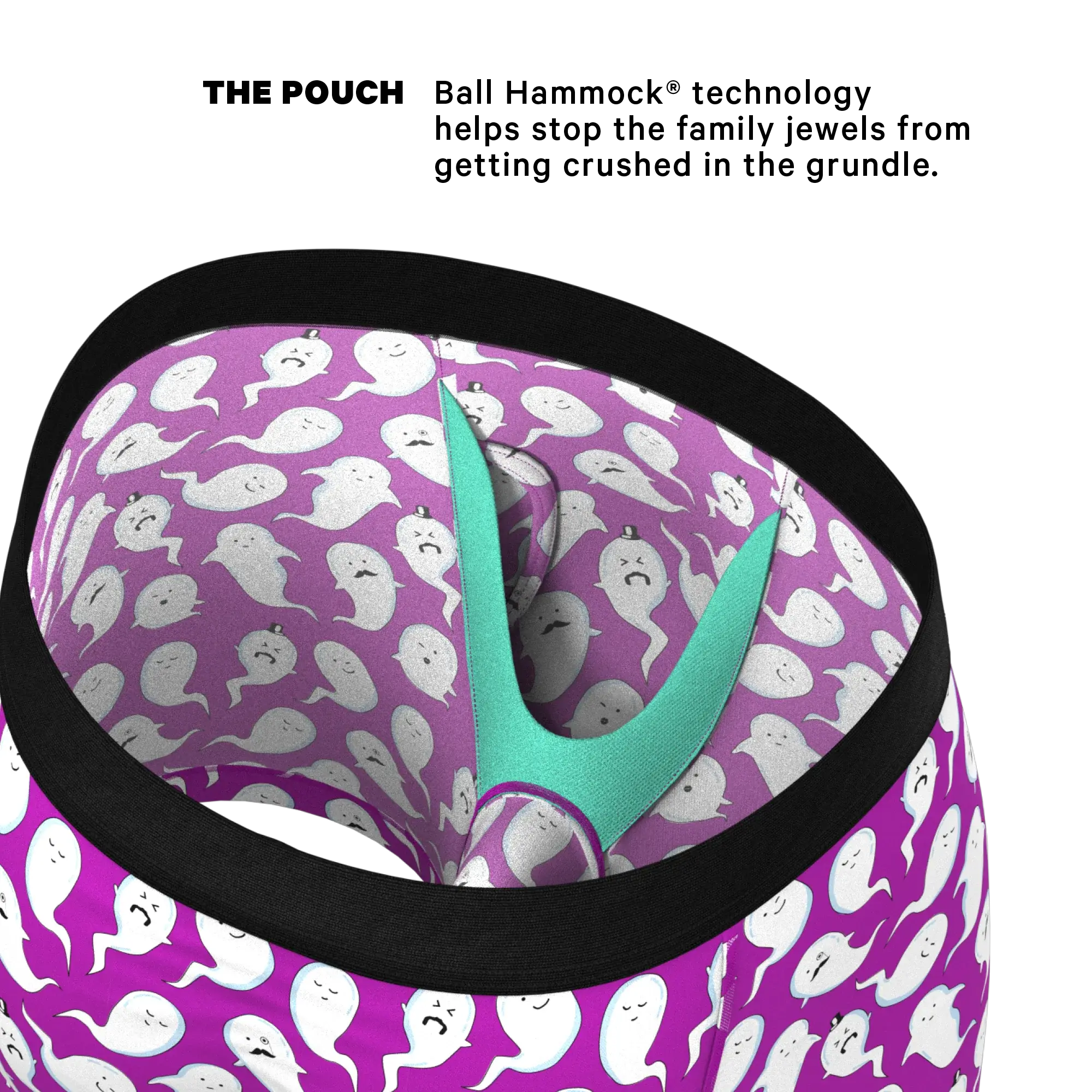 The Little Swimmers | Ghost Print Ball Hammock® Pouch Underwear With Fly - Shinesty - Flyclothing LLC