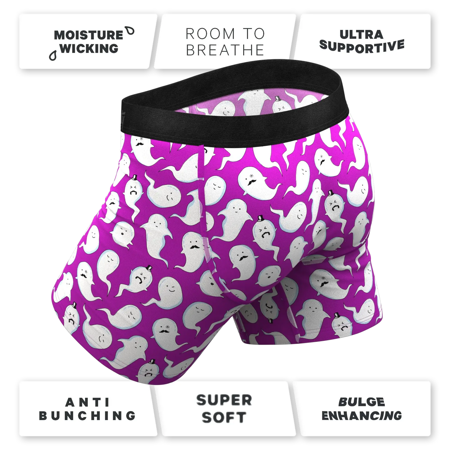 The Little Swimmers | Ghost Print Ball Hammock® Pouch Underwear With Fly - Shinesty - Flyclothing LLC