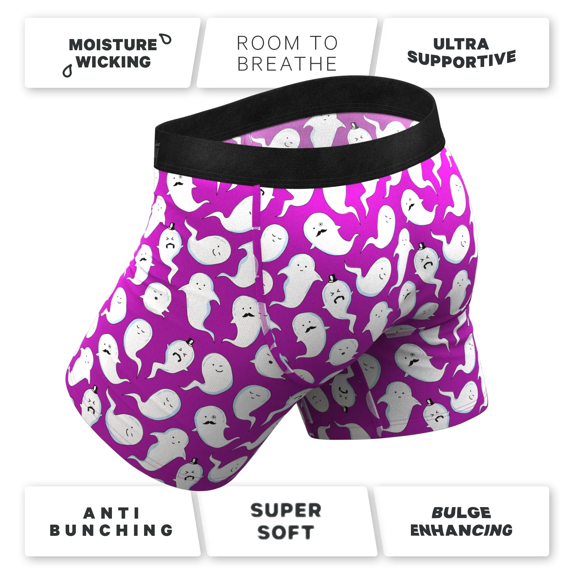 The Little Swimmers | Ghost Print Ball Hammock® Pouch Underwear With Fly - Shinesty - Flyclothing LLC