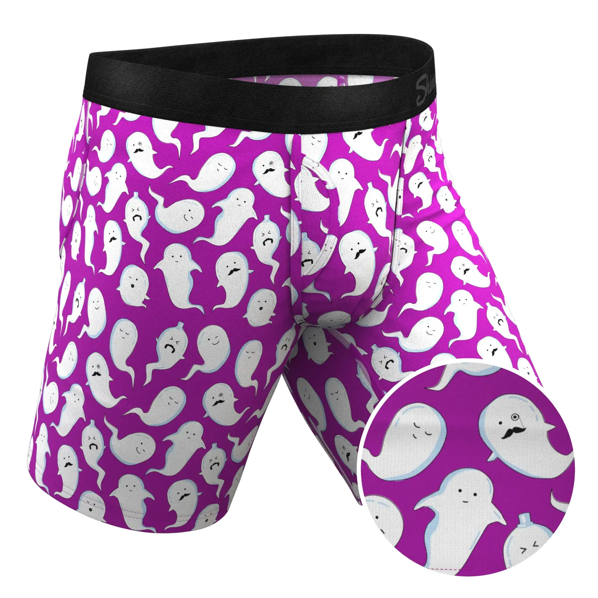 The Little Swimmers | Ghost Print Long Leg Ball Hammock® Pouch Underwear With Fly - Shinesty - Flyclothing LLC