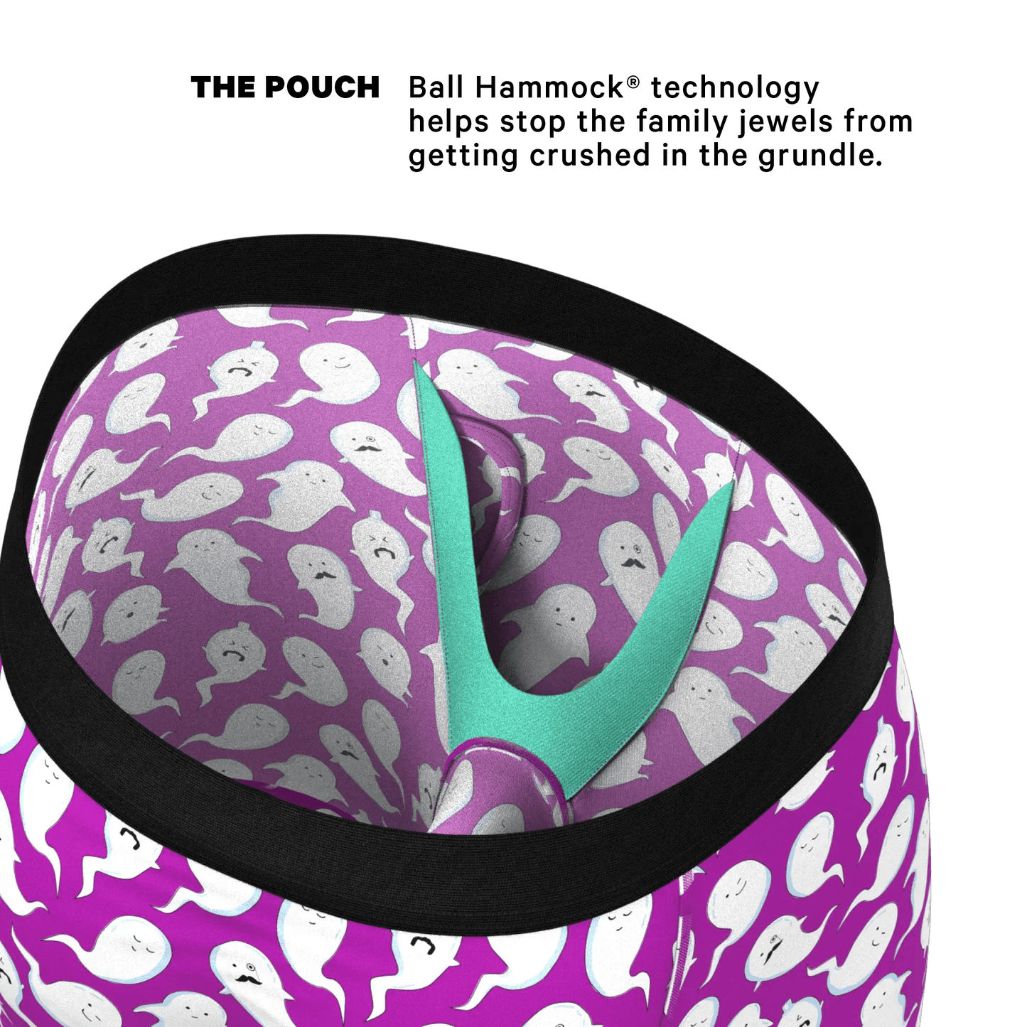The Little Swimmers | Ghost Print Long Leg Ball Hammock® Pouch Underwear With Fly - Shinesty - Flyclothing LLC
