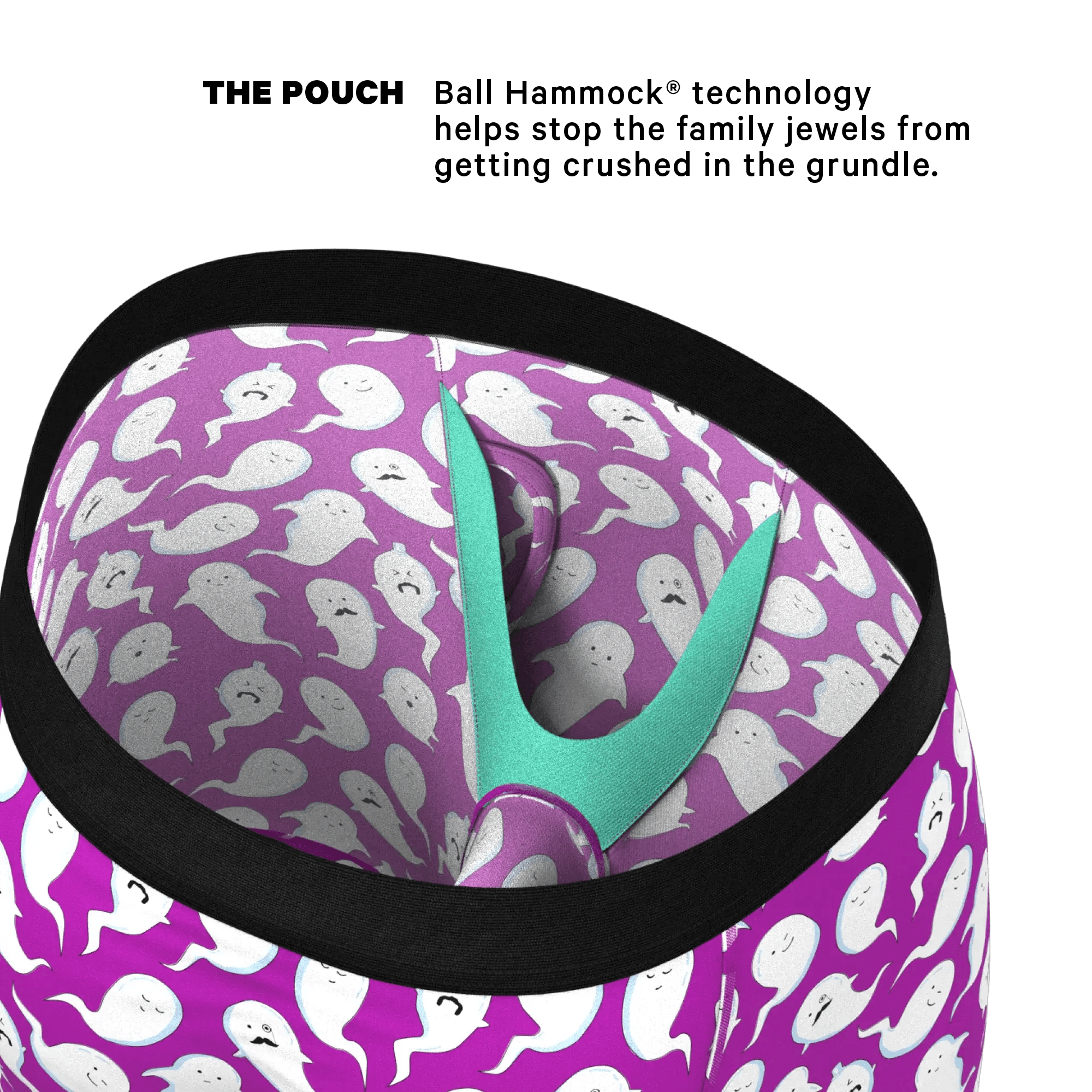 The Little Swimmers | Ghost Print Long Leg Ball Hammock® Pouch Underwear With Fly - Shinesty - Flyclothing LLC