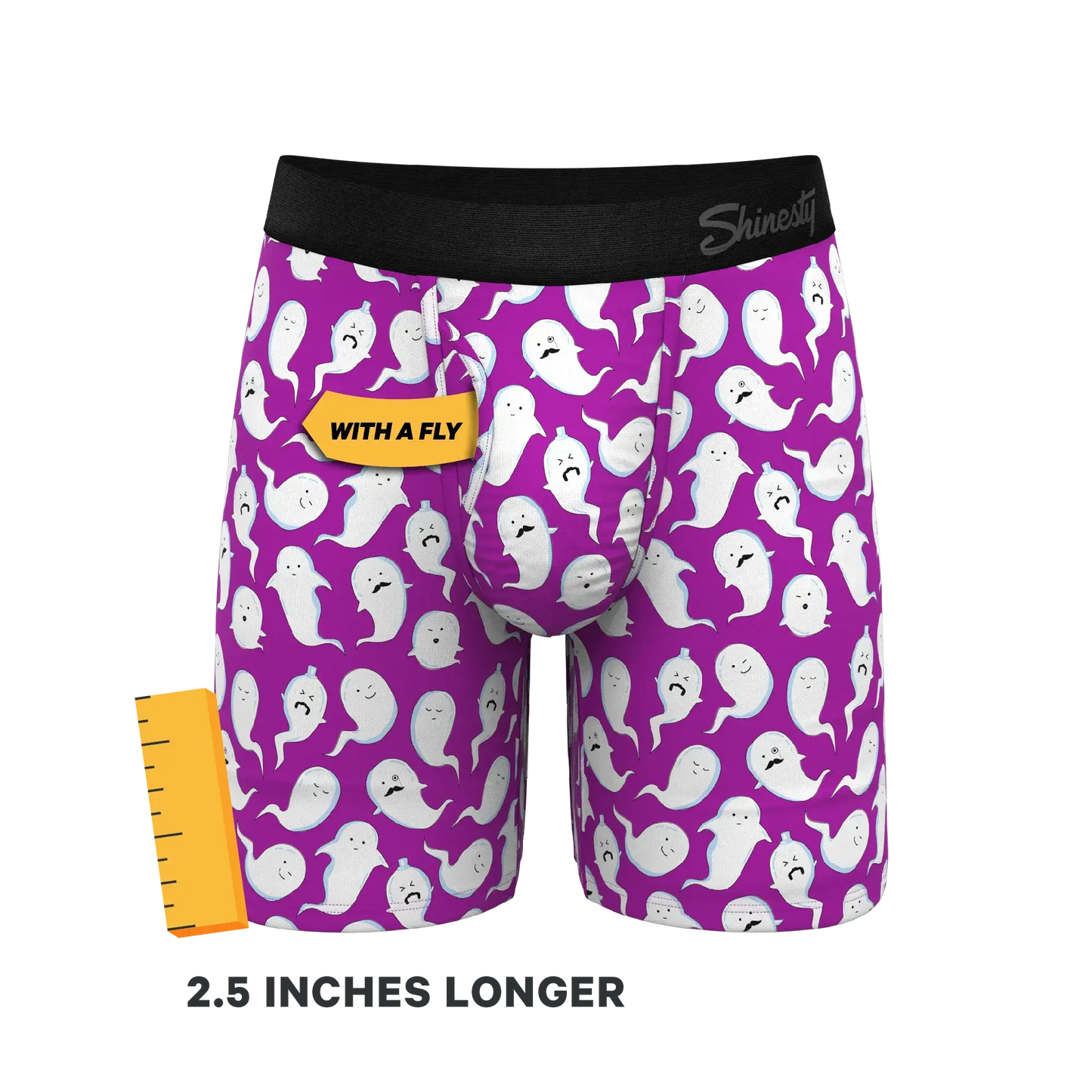 The Little Swimmers | Ghost Print Long Leg Ball Hammock® Pouch Underwear With Fly - Shinesty - Flyclothing LLC
