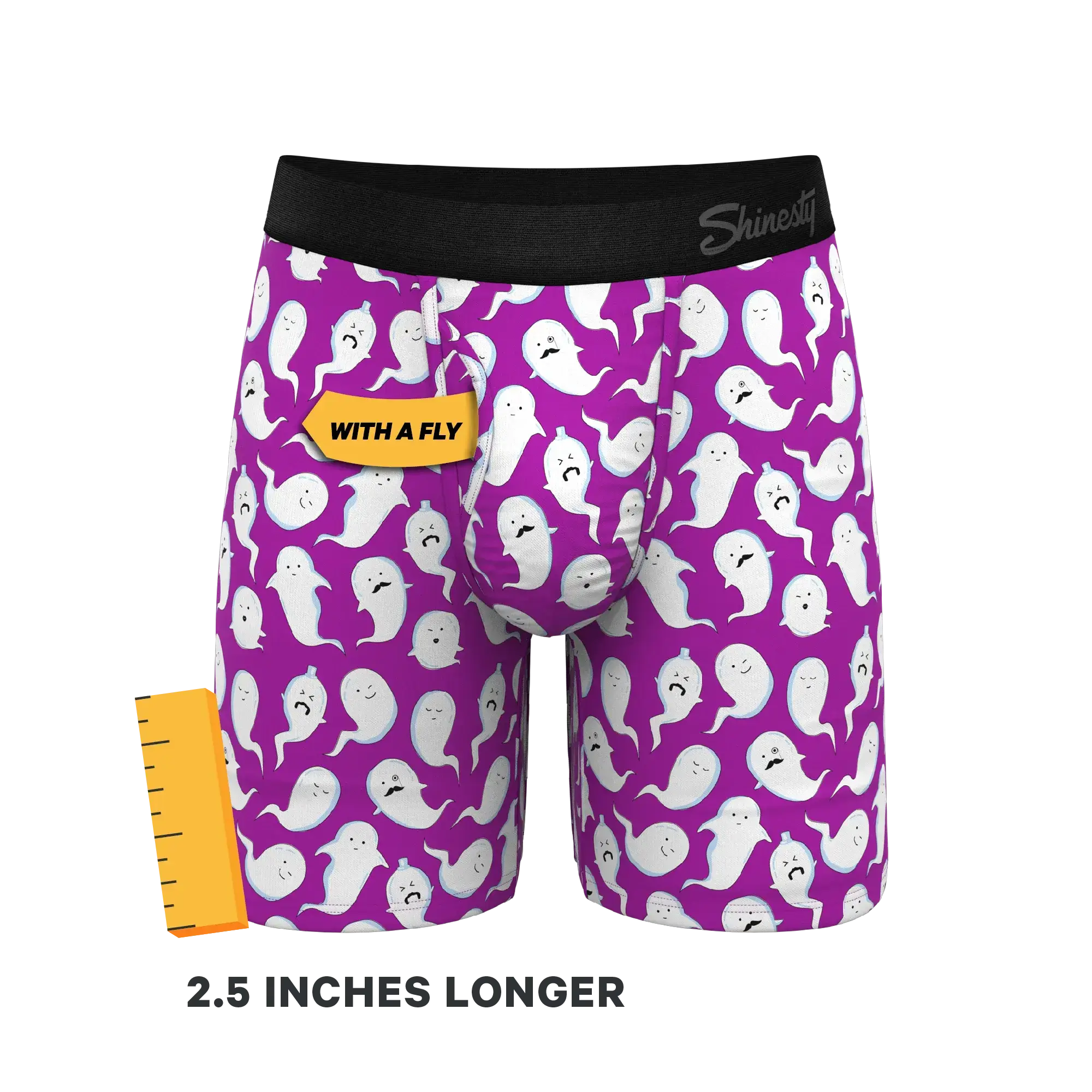 The Little Swimmers | Ghost Print Long Leg Ball Hammock® Pouch Underwear With Fly - Shinesty - Flyclothing LLC
