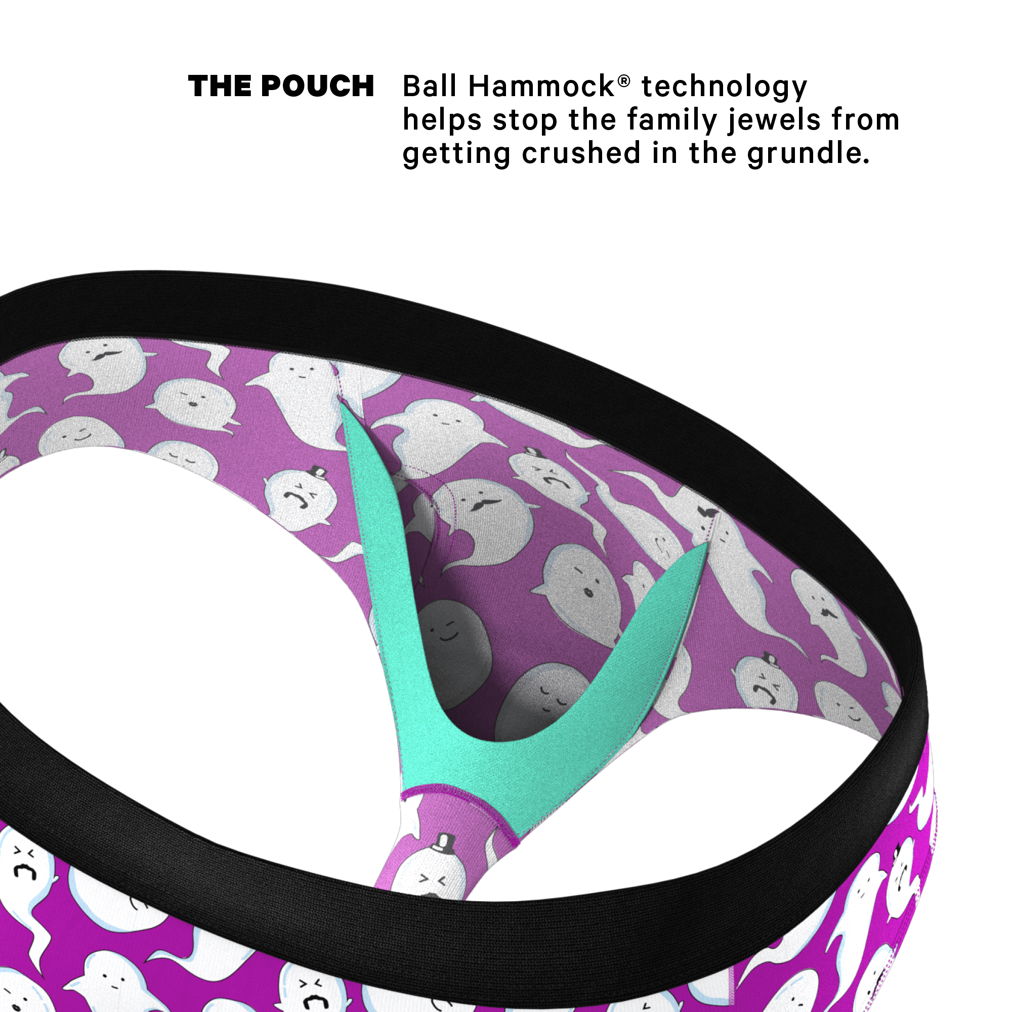 The Little Swimmers | Ghost Print Ball Hammock® Pouch Underwear Briefs - Shinesty