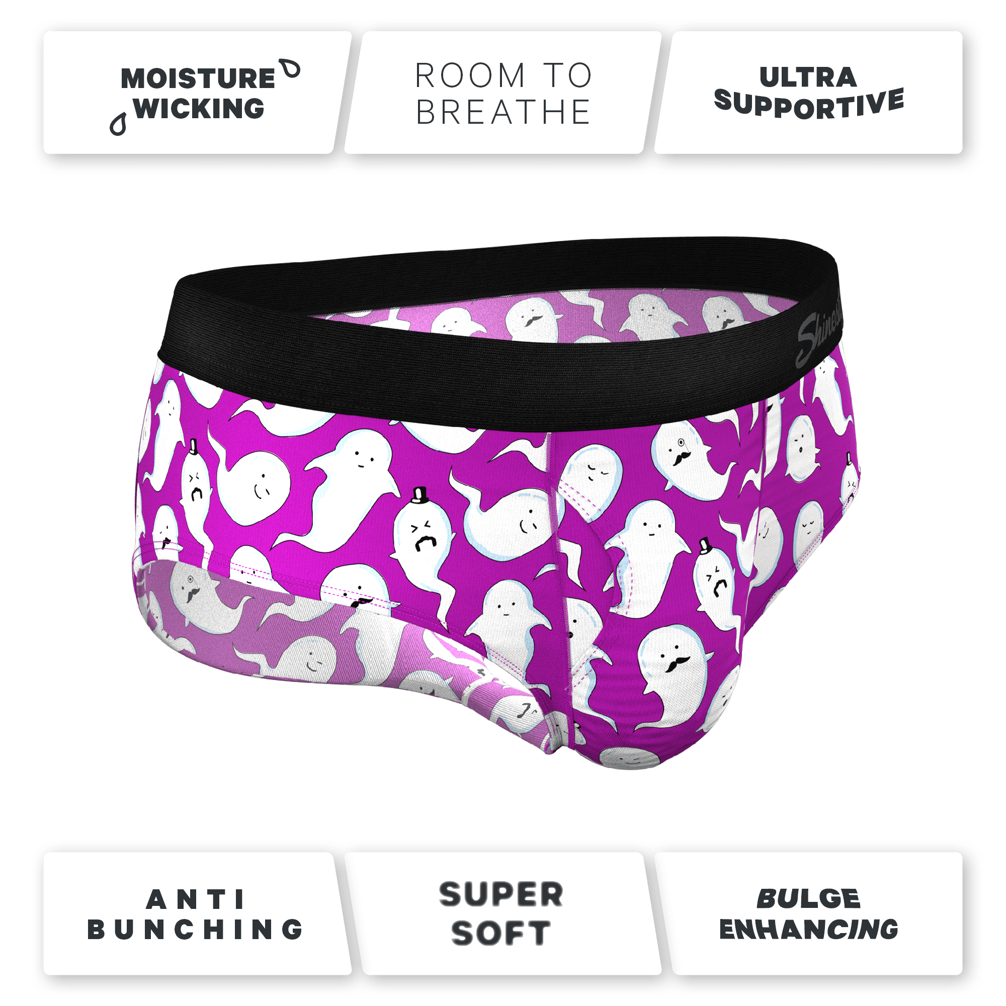 The Little Swimmers | Ghost Print Ball Hammock® Pouch Underwear Briefs - Shinesty