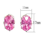LOAS1369 - Sterling Silver Earrings with AAA Grade CZ in Pink - Alamode