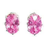 LOAS1369 - Sterling Silver Earrings with AAA Grade CZ in Pink - Alamode - Flyclothing LLC