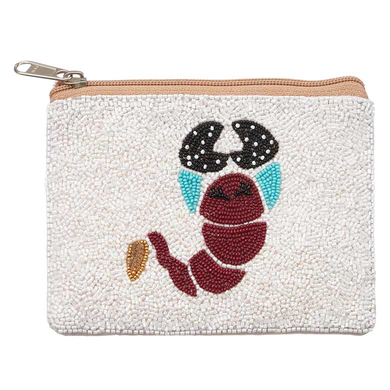 Lobster Seed Beaded Mini Pouch Bag - Madeline Love - Flyclothing LLC