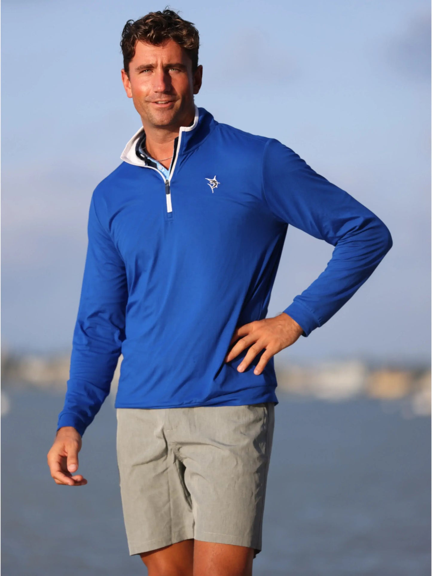 Long Beach Quarter Zip Ultra Soft Lightweight - White Water Life - Flyclothing LLC