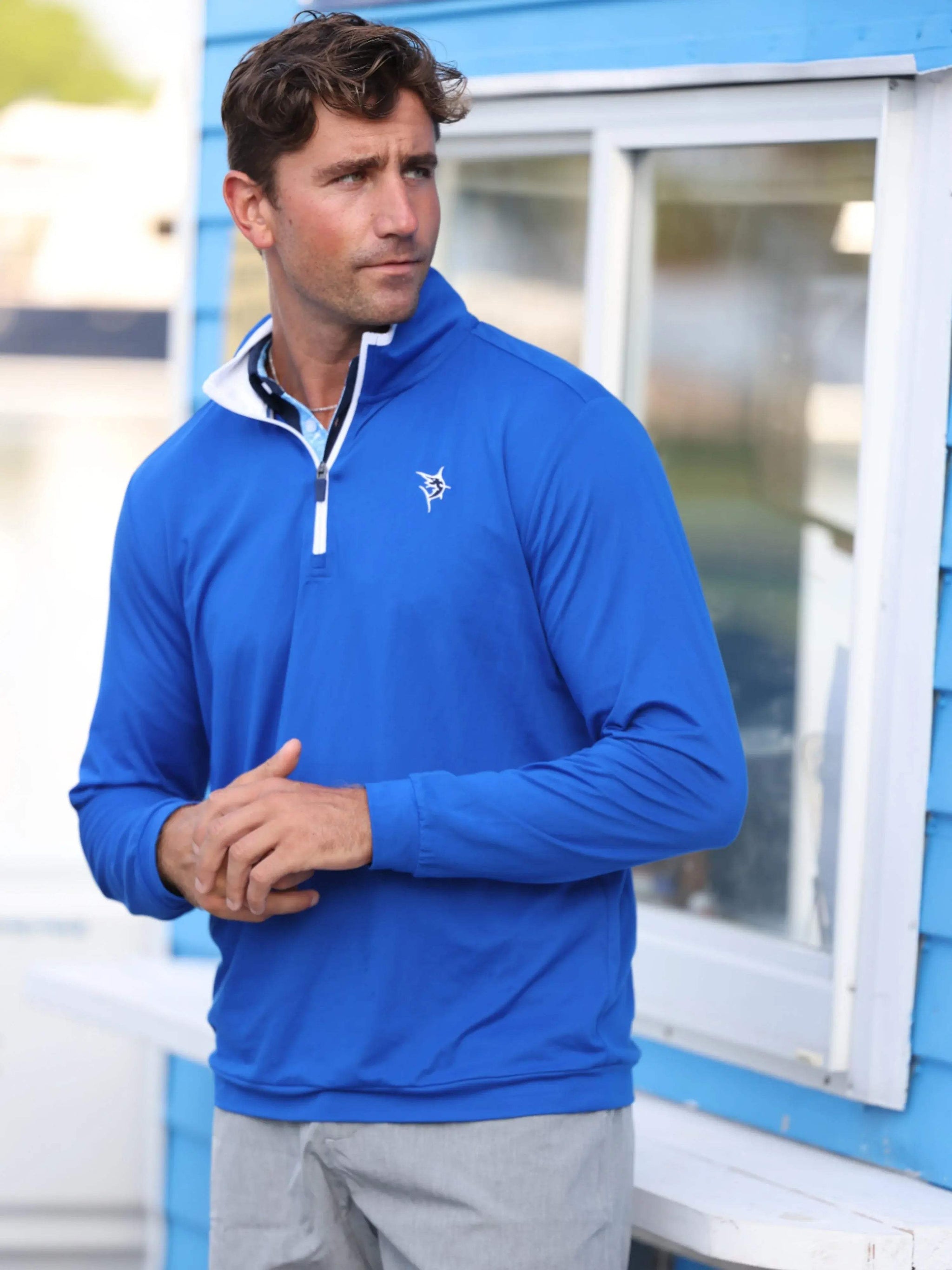 Long Beach Quarter Zip Ultra Soft Lightweight - White Water Life - Flyclothing LLC