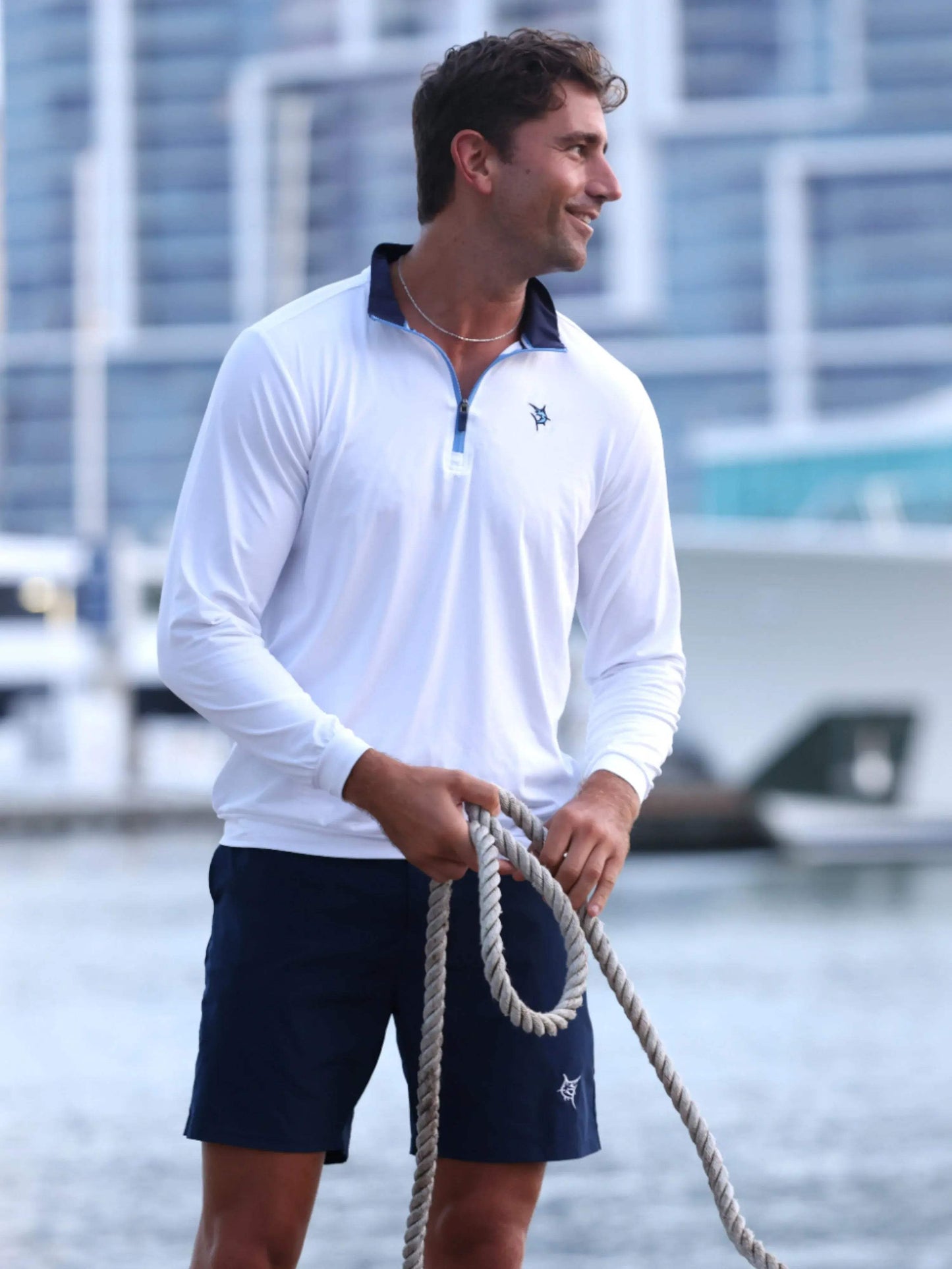 Long Beach Quarter Zip Ultra Soft Lightweight - White Water Life - Flyclothing LLC