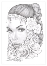 Black Market Art Company Lopez Aztec Girl Print
