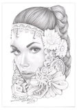 Black Market Art Company Lopez Aztec Girl Print