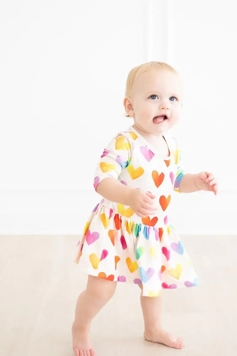 Lotta Love 3/4 Sleeve Twirl Bodysuit - Mila & Rose ® - Flyclothing LLC