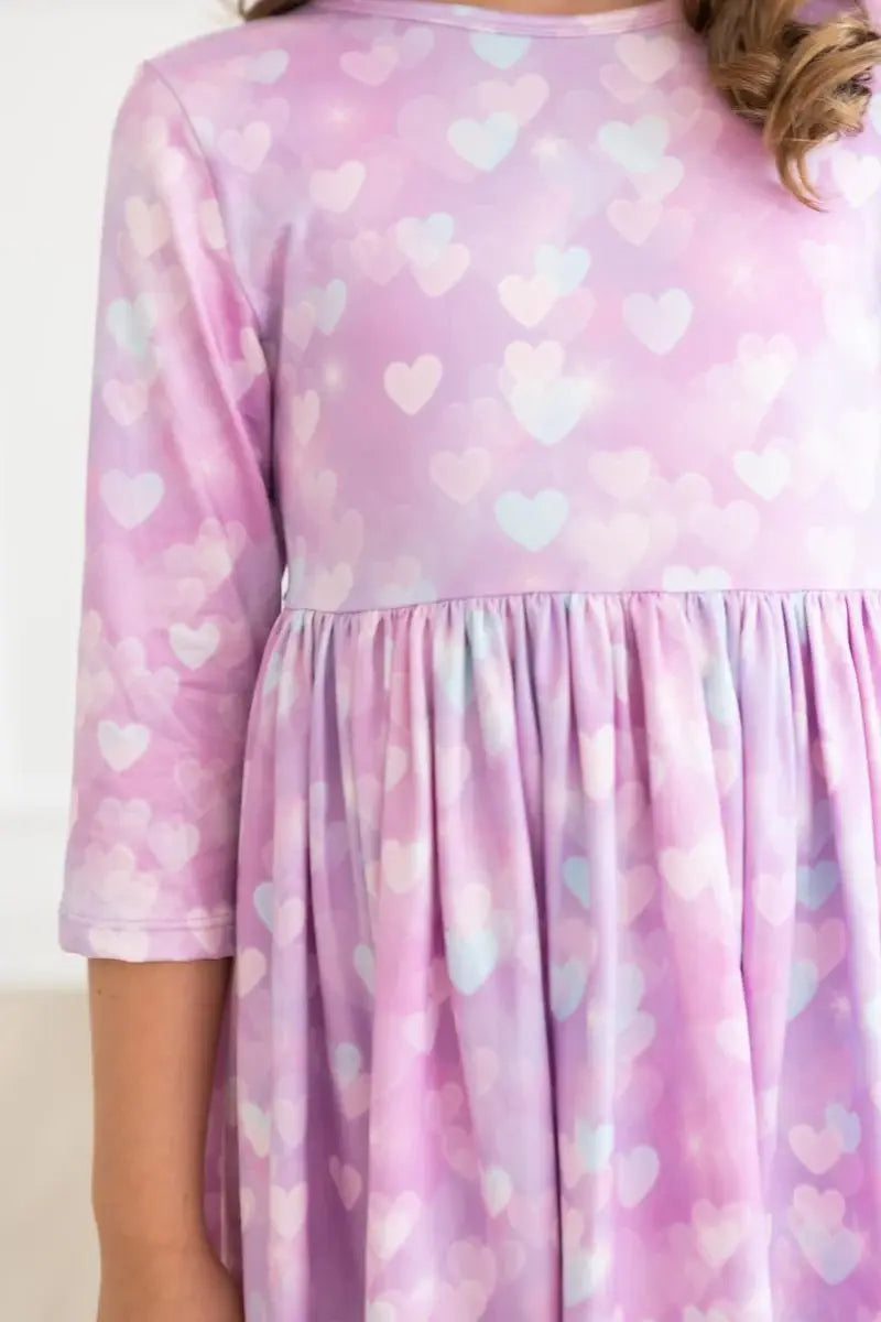 Love Story 3/4 Sleeve Pocket Twirl Dress - Mila & Rose ® - Flyclothing LLC