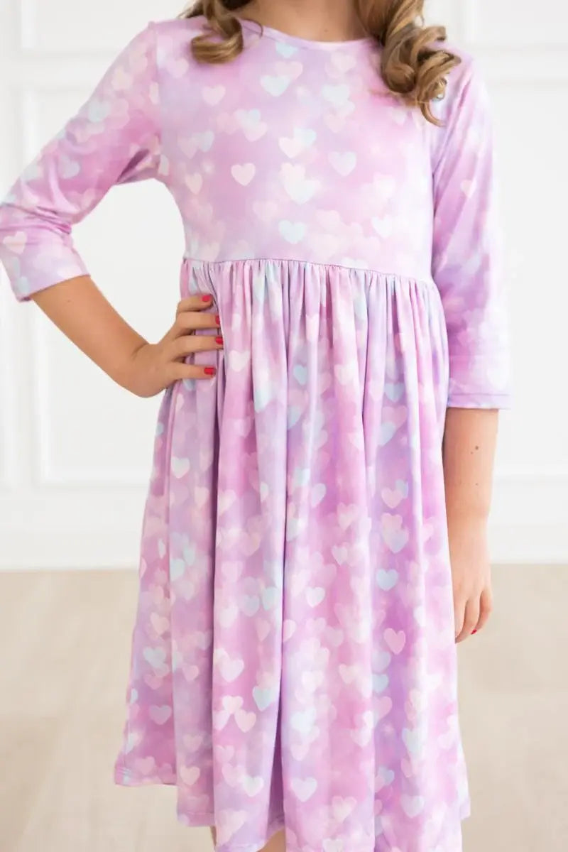 Love Story 3/4 Sleeve Pocket Twirl Dress - Mila & Rose ® - Flyclothing LLC