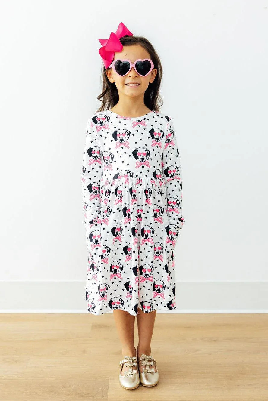 Love You Spots L/S Pocket Twirl Dress - Mila & Rose ® - Flyclothing LLC