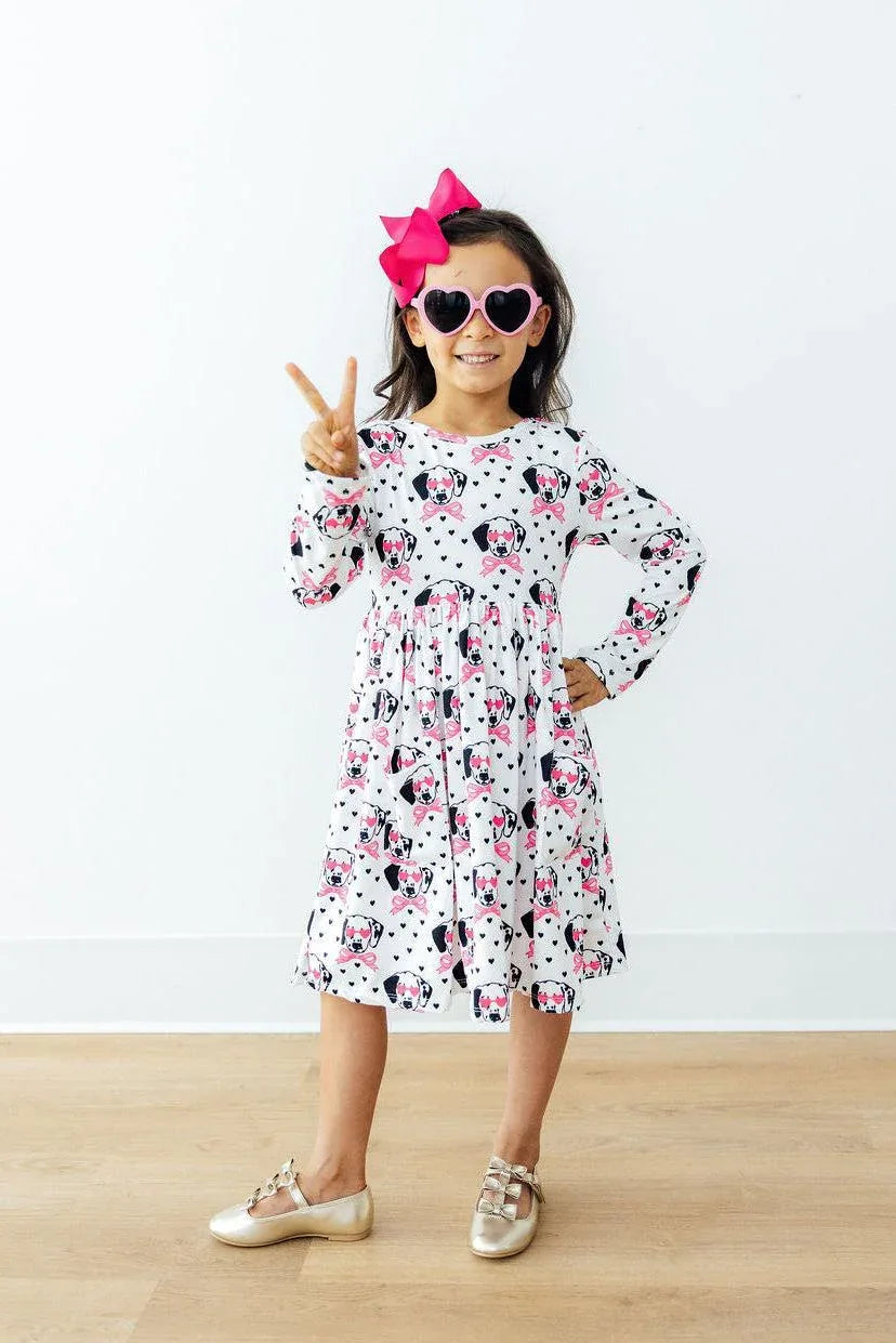Love You Spots L/S Pocket Twirl Dress - Mila & Rose ® - Flyclothing LLC