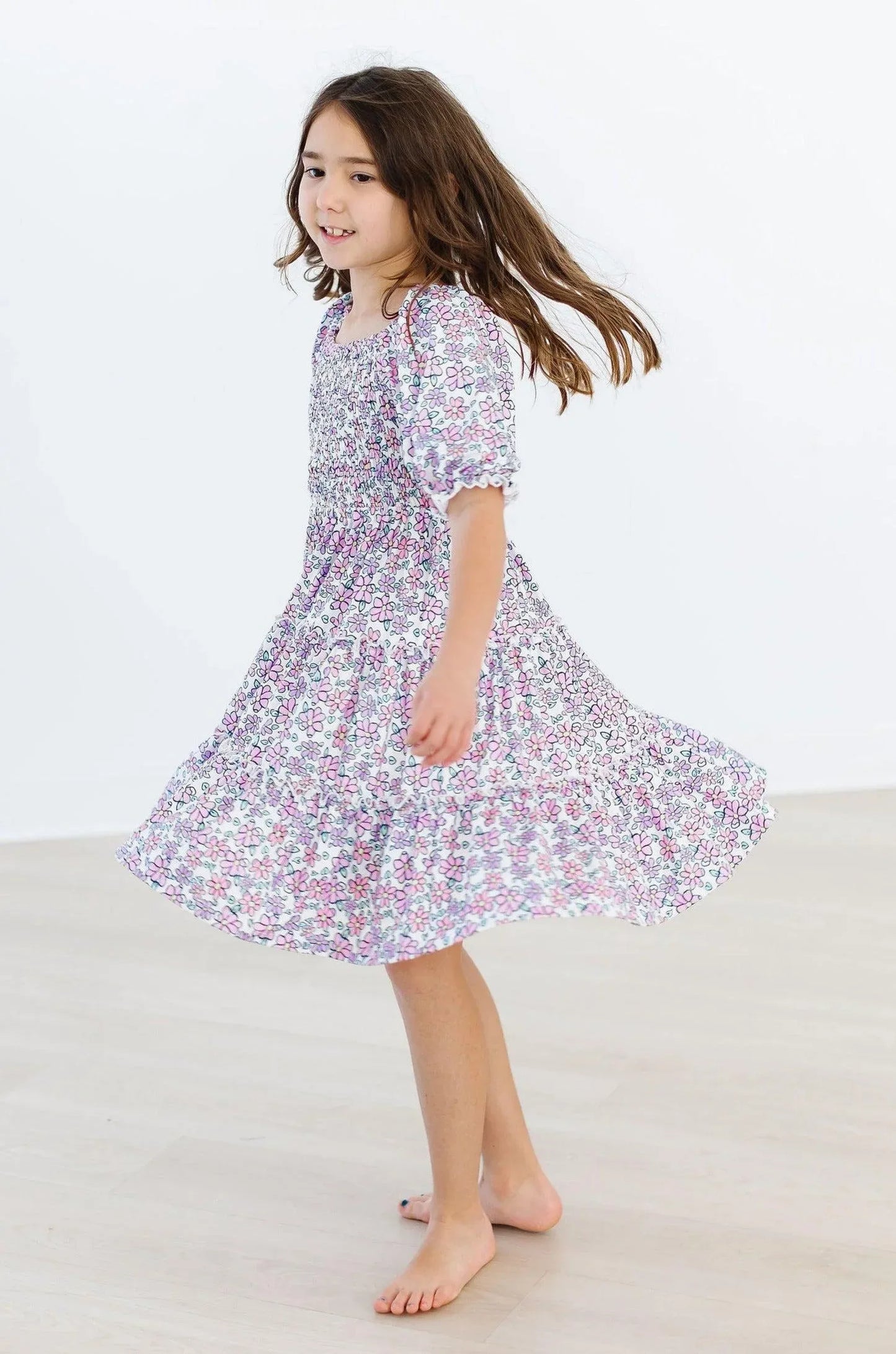 Lovely Lavender Smocked Ruffle Dress - Mila & Rose ® - Flyclothing LLC