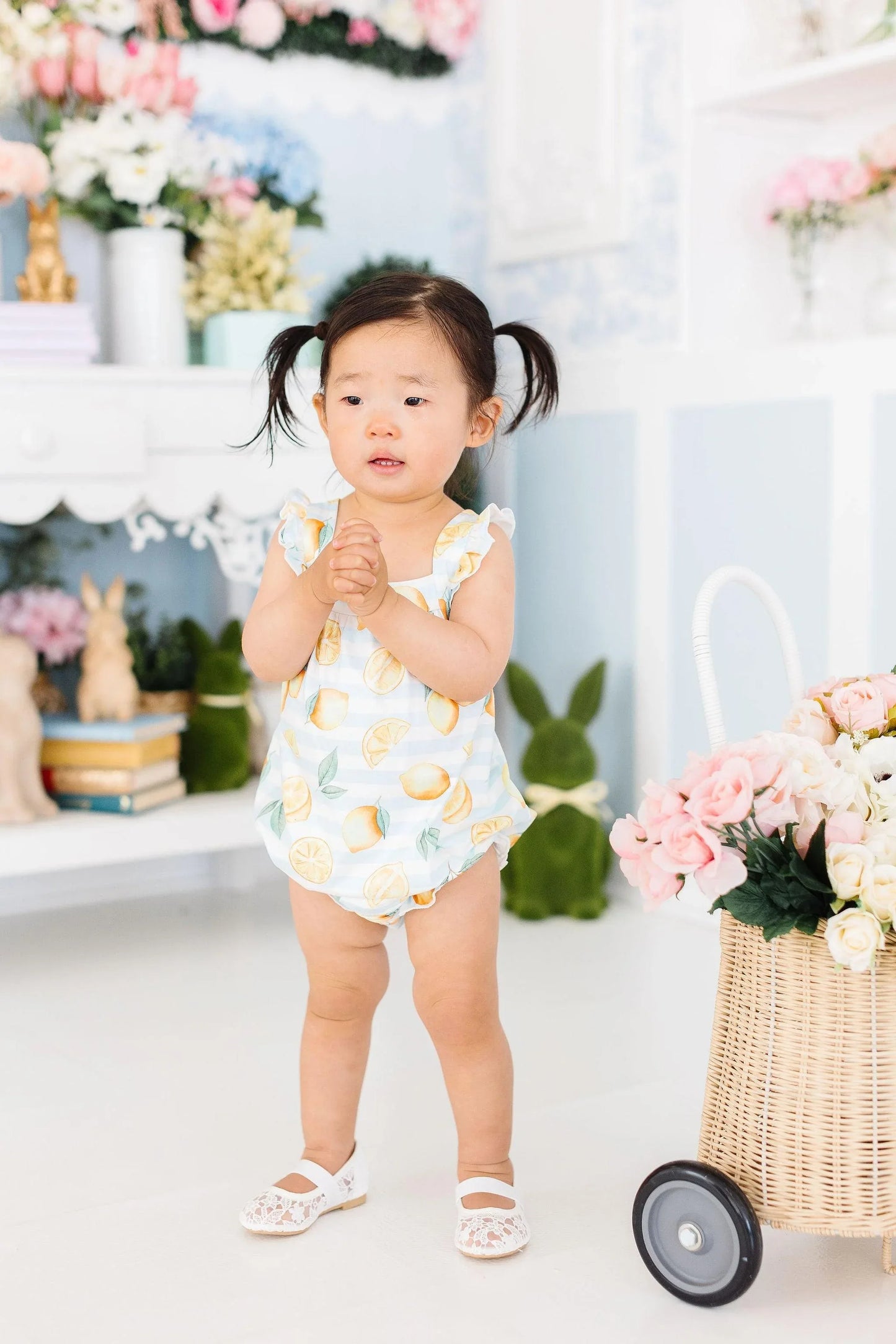 Lovely Lemons Ruffle Cross Back Romper - Mila & Rose ® - Flyclothing LLC