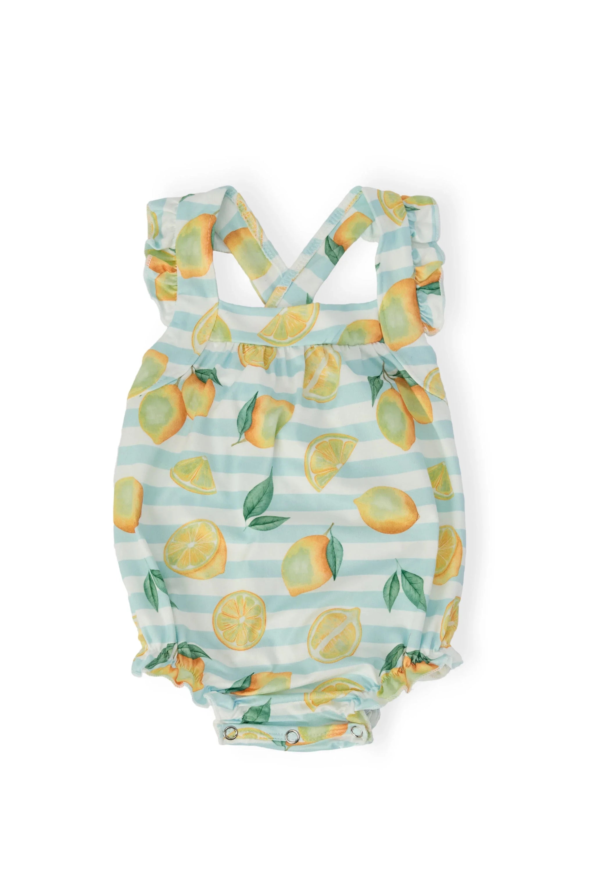 Lovely Lemons Ruffle Cross Back Romper - Mila & Rose ® - Flyclothing LLC