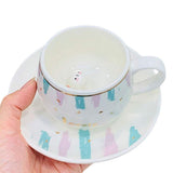 Lovely Message Cute Bunny Ceramic Mug Cup and Saucer Set - Madeline Love - Flyclothing LLC