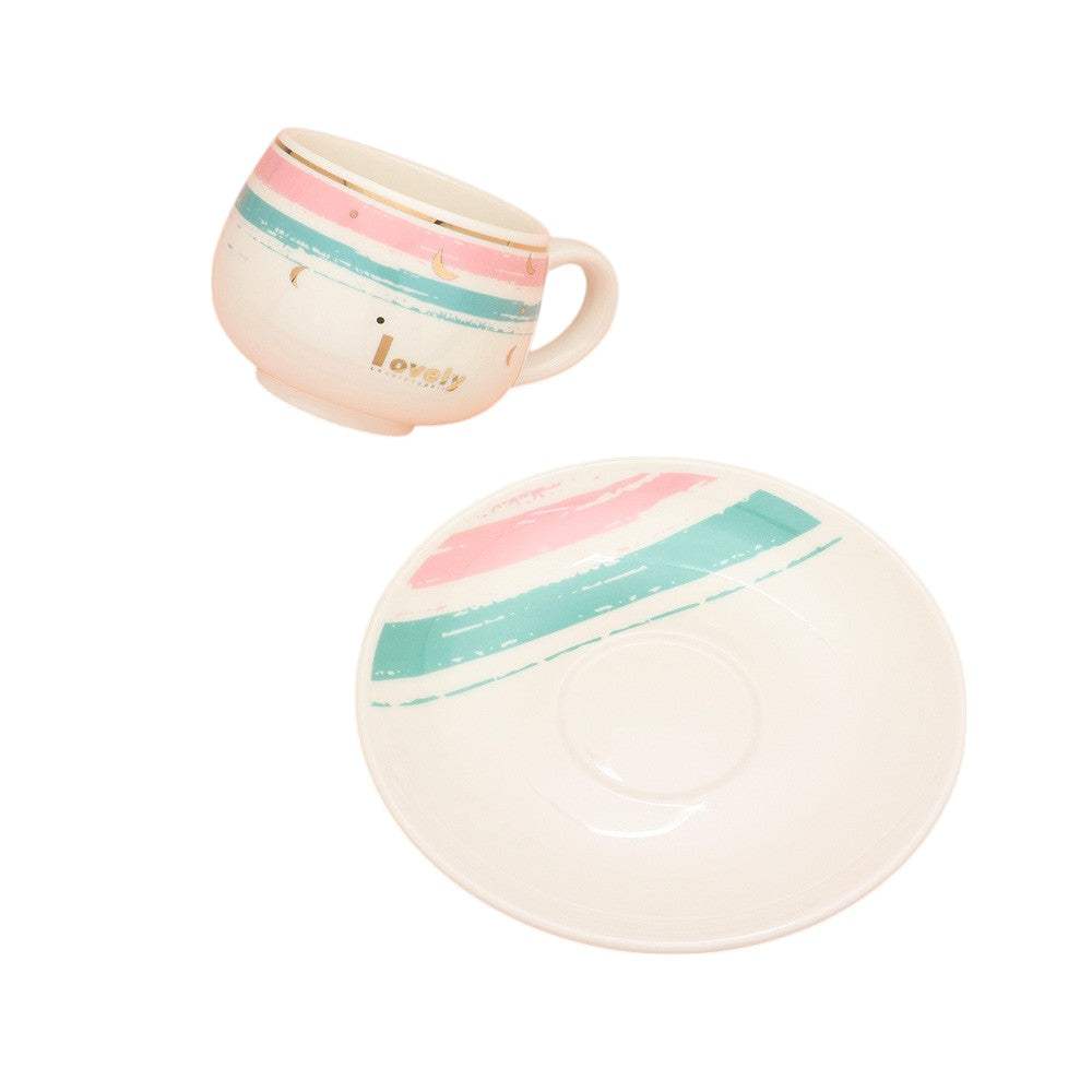 Lovely Message Cute Bunny Ceramic Mug Cup and Saucer Set - Madeline Love - Flyclothing LLC