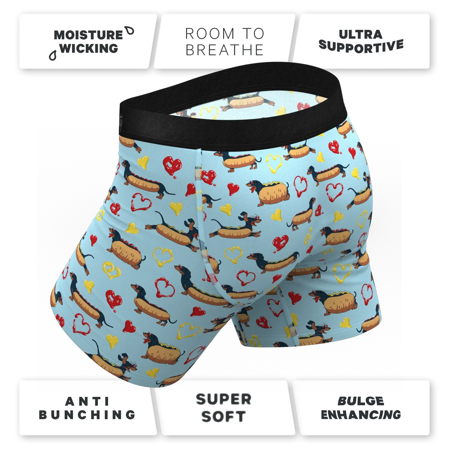 The Lovely Wiener | Wiener Dogs Ball Hammock® Pouch Underwear With Fly - Shinesty - Flyclothing LLC