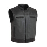 Two Tone Lowrider Perforated Men's Leather Vest - First Manufacturing Company - Flyclothing LLC