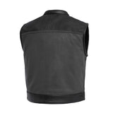 Two Tone Lowrider Perforated Men's Leather Vest - First Manufacturing Company - Flyclothing LLC