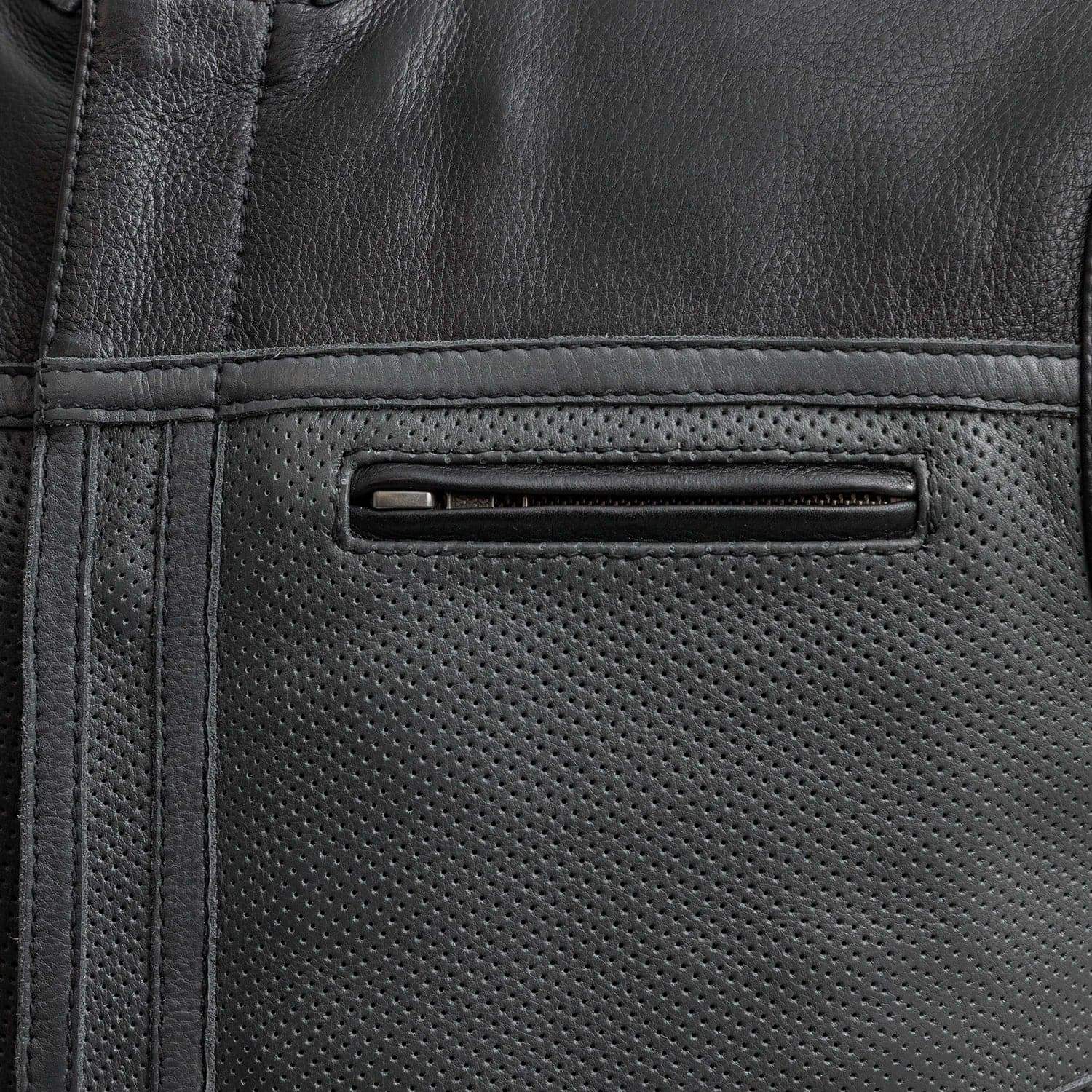 Two Tone Lowrider Perforated Men's Leather Vest - First Manufacturing Company - Flyclothing LLC