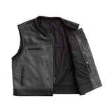 Two Tone Lowrider Perforated Men's Leather Vest - First Manufacturing Company - Flyclothing LLC