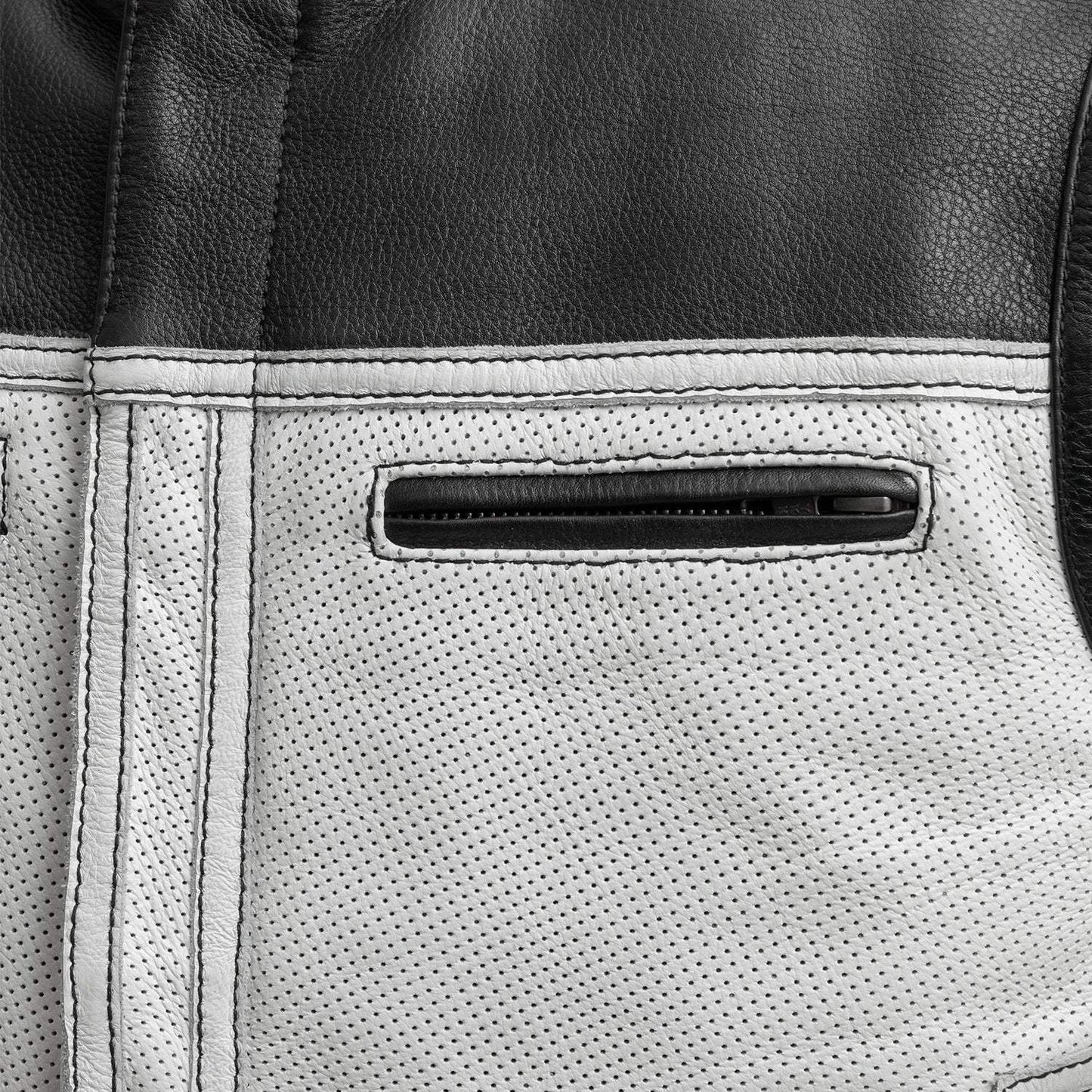 Two Tone Lowrider Perforated Men's Leather Vest - First Manufacturing Company - Flyclothing LLC