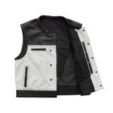 Two Tone Lowrider Perforated Men's Leather Vest - First Manufacturing Company - Flyclothing LLC