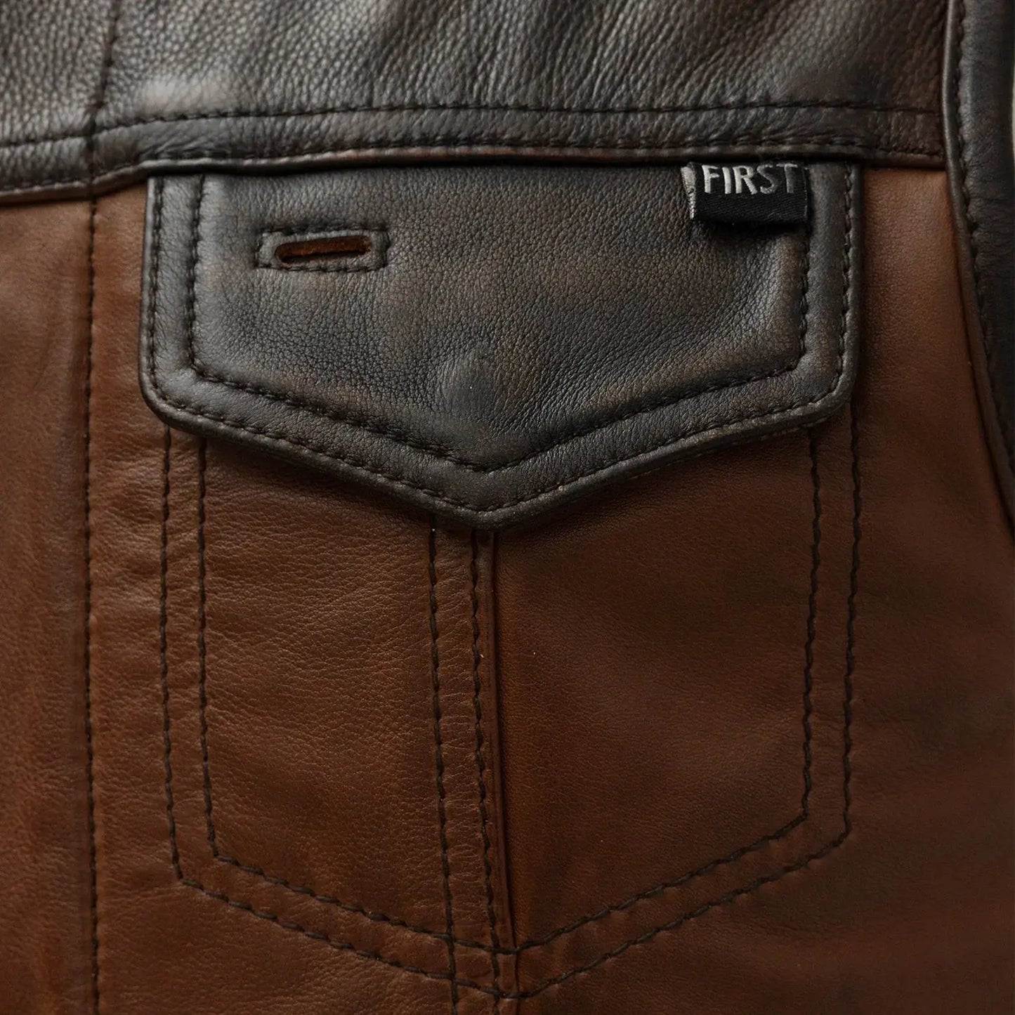 Lowside Rider Men's Motorcycle Leather Vest - First Manufacturing Company - Flyclothing LLC
