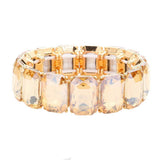 Emerald Cut Stone Stretch Evening Bracelet - Madeline Love - Flyclothing LLC